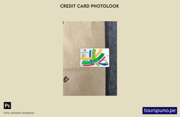 listo para imprimir plantilla frontal de aspecto fotográfico de tarjeta visa  34